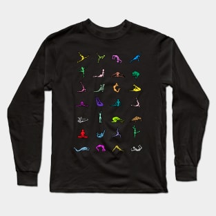 Rainbow Yoga Poses Long Sleeve T-Shirt